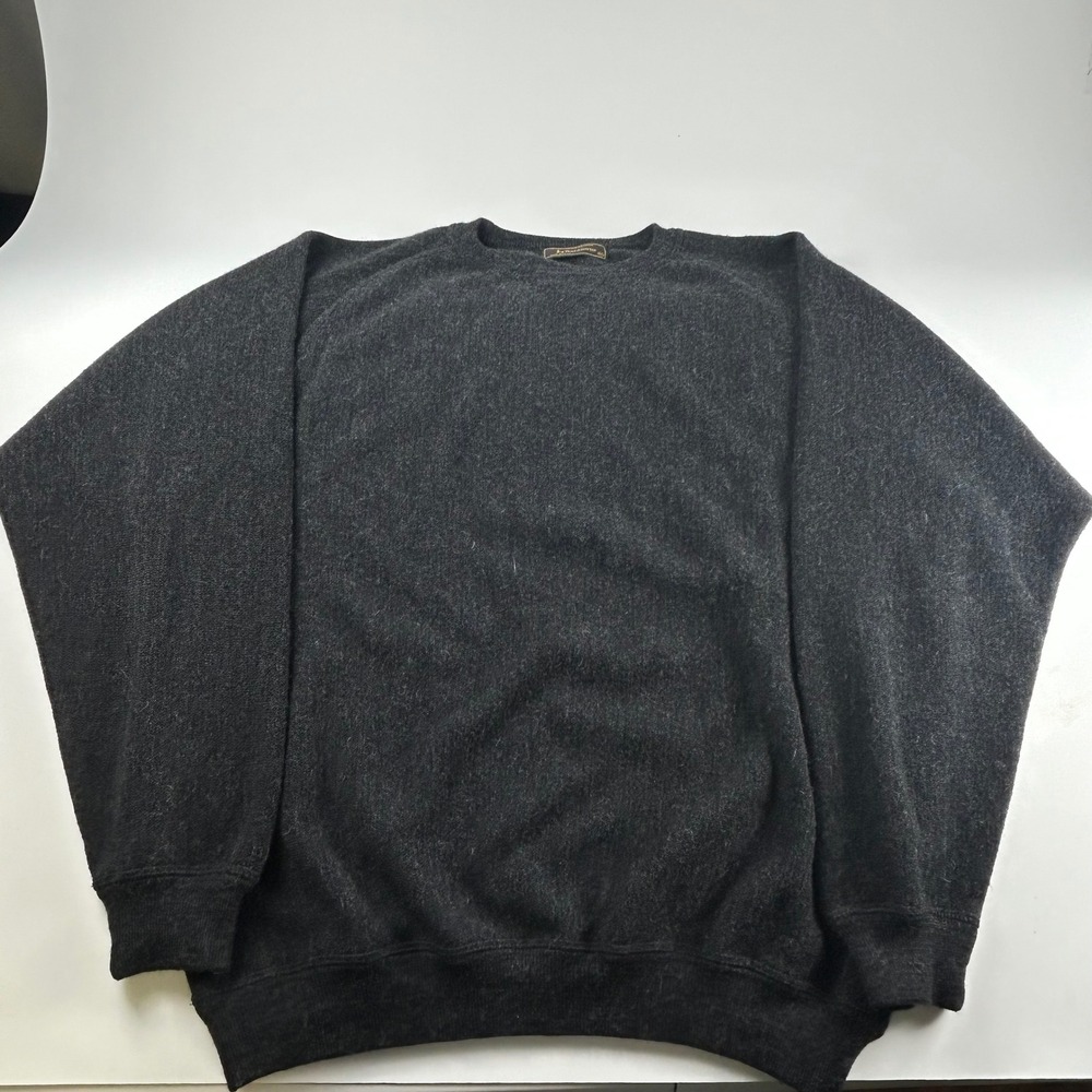 Peru Unlimited Mens XXL Baby Alpaca Wool Crewneck Sweater Charcoal Gray Knit Top - Picture 3 of 8